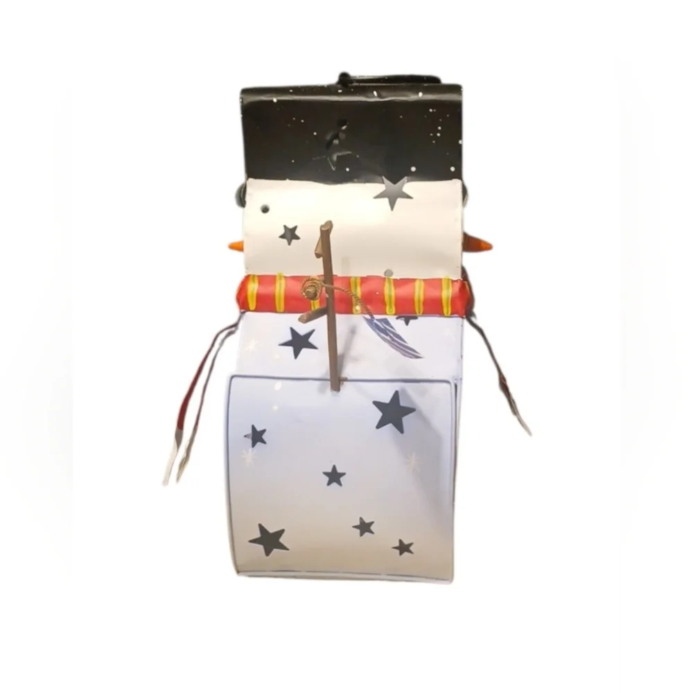 Snowman Metal Lantern Candle Holder
